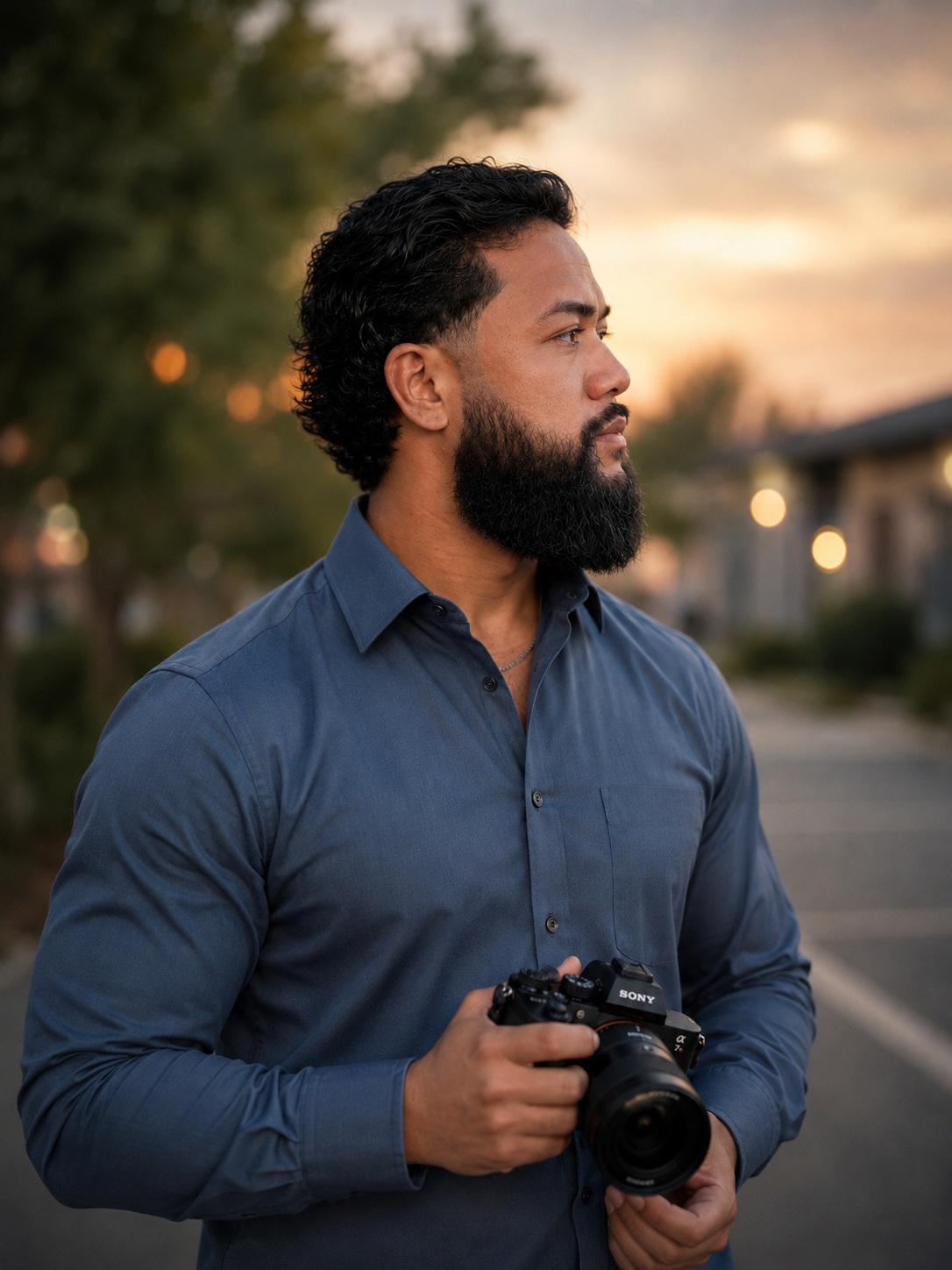 Martin Lising holding a Sony camera